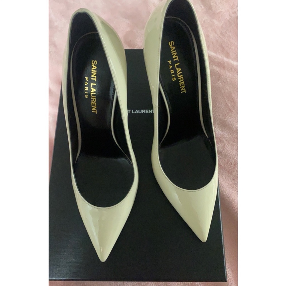 Ysl white heels